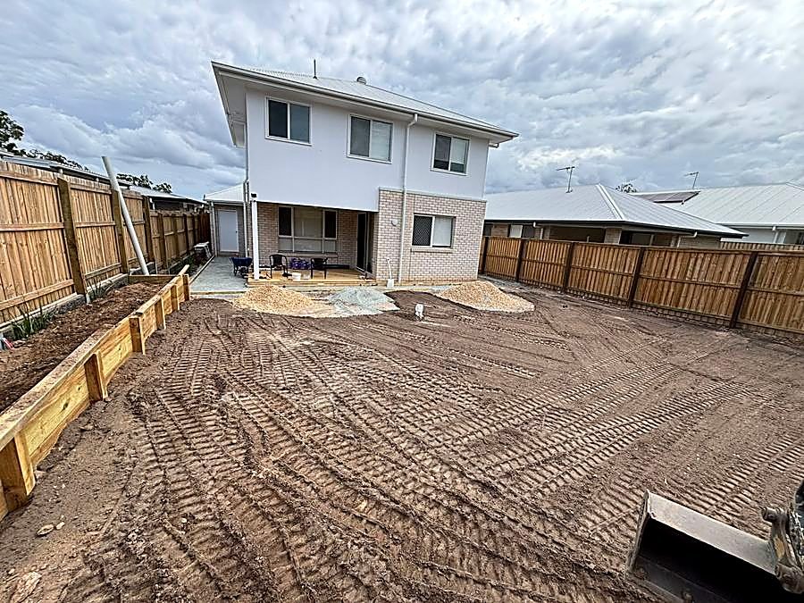 Retaining wall and levelled backyard near the Sunshine Coast